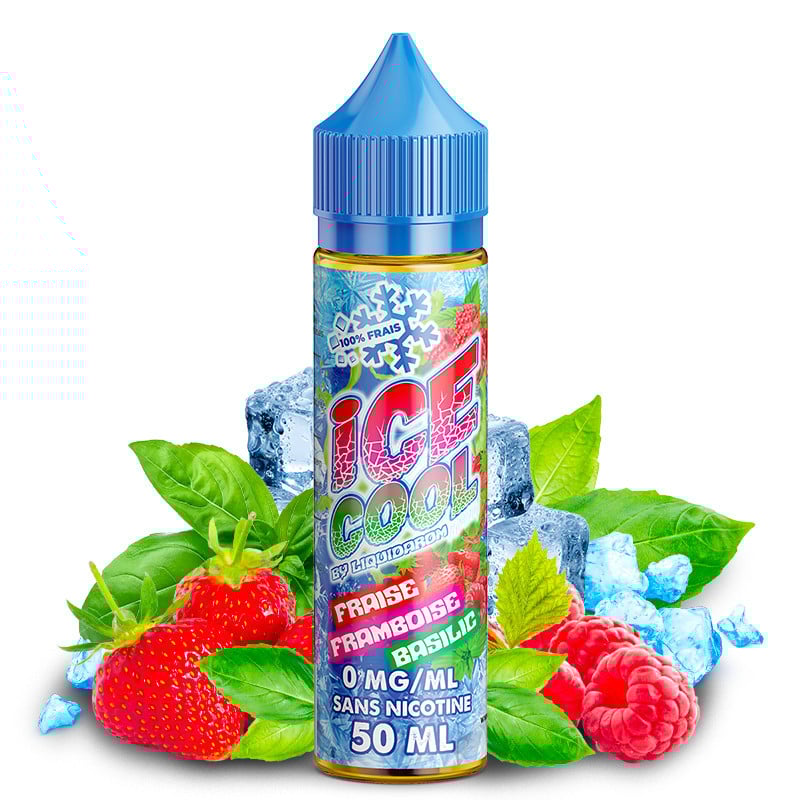 E-Liquid Erdbeere Himbeere Basilikum - Shortfill Format - Ice Cool by LiquidArom | 50 ml