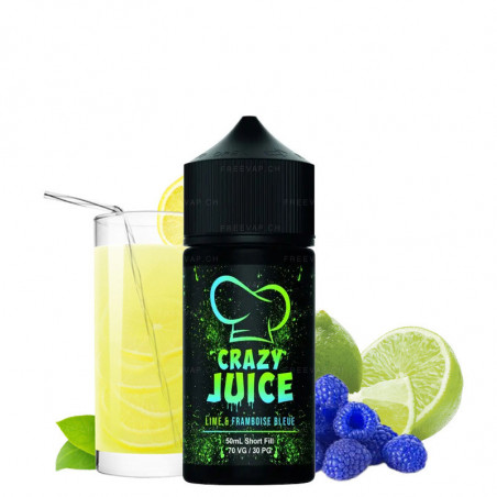 Limette & Blaue Himbeere - Shortfill Format - Crazy Juice by Mukk Mukk | 50ml