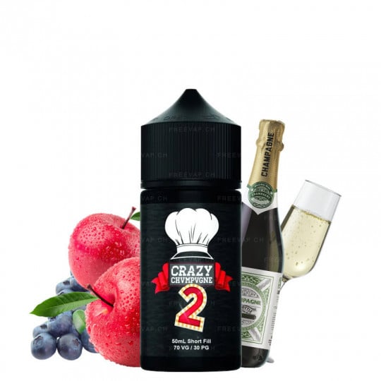 Crazy Chvmpvgne V2 ( Apfel & Heidelbeere Schaumwein) - Shortfill Format - Crazy Chvmpvgne by Mukk Mukk | 50ml