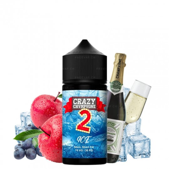 Crazy Chvmpvgne Ice V2 ( Apfel & Heidelbeere Schaumwein) - Shortfill Format - Crazy Chvmpvgne by Mukk Mukk | 50ml