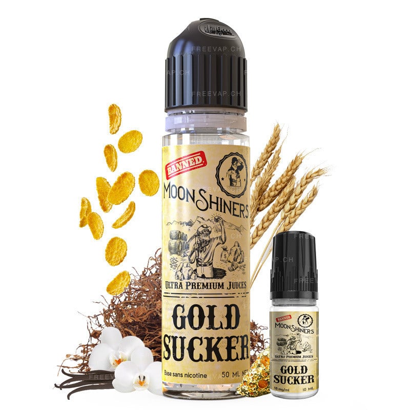 E-Liquid Gold Sucker (Tabak, Vanille & Müsli) - Moonshiners | 60ml mit Nikotin