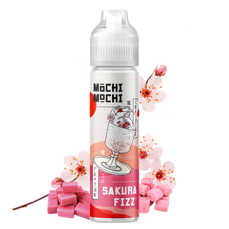 E-liquid Sakura Fizz" (bubble gum, strawberry, cherry blossom) - Mochi Mochi 50 ml