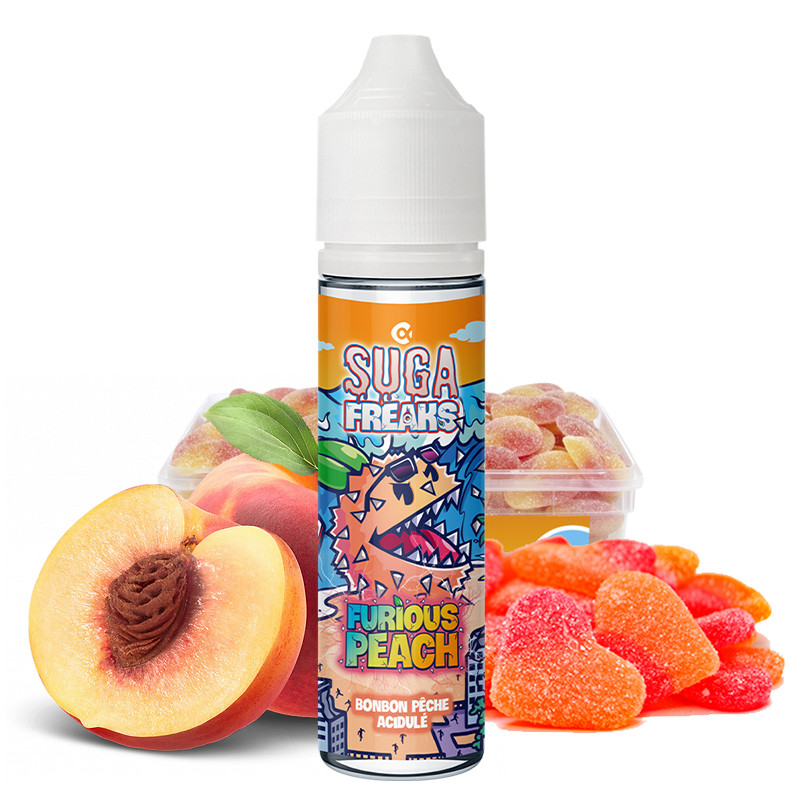 E-liquid Punchy Bubble peach flavour - Suga Freaks by Alfa - 50 ml