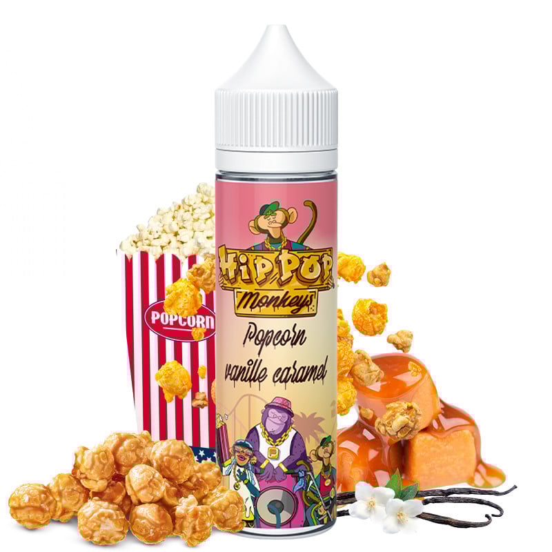 E-Liquid Popcorn Vanille Karamell - Hip Pop Monkeys by Alfaliquid | 50ml "Shortfill 60ml"