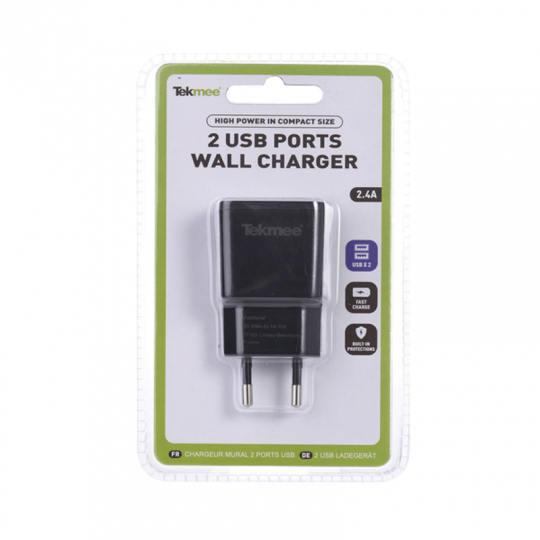 2 USB ports 2.4A Wall Charger - Tekmee