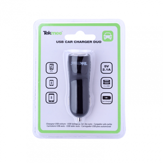 Prise allume cigare Tekmee 2 ports USB charge rapide 2A