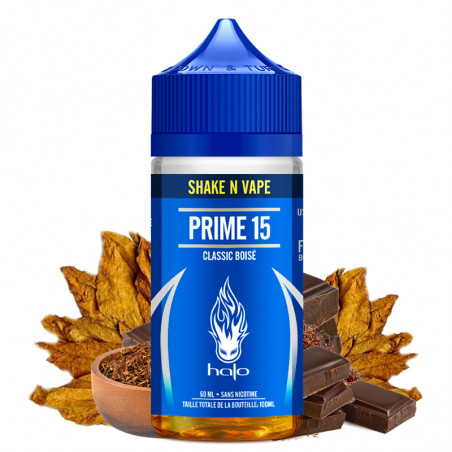 Prime 15 (Milder Tabak & Kakao) - Shortfill Format - Halo | 50 in 100ml
