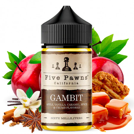 Gambit (Apfel, Karamell, Vanilleeis & Schlagsahne) - Shortfill Format - Five Pawns | 50 ml
