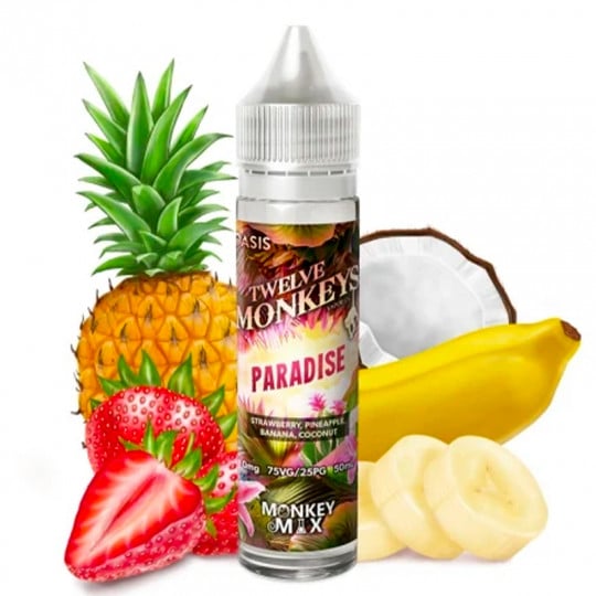 Paradise (Erdbeere, Ananas, Banane & Kokos) - Oasis by Twelve Monkeys | 50 ml "Shortfill 60 ml"