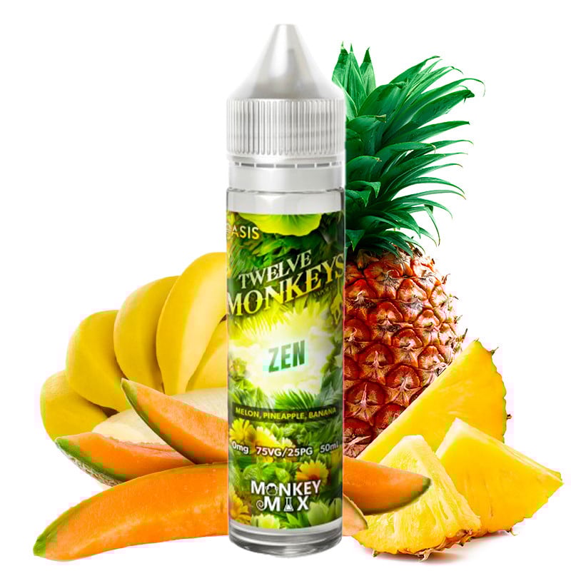 E-Liquid Zen (Melone, Ananas & Banane) - Oasis by Twelve Monkeys | 50 ml "Shortfill 60 ml"