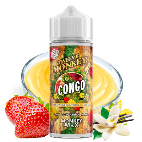 Congo Cream ( Erdbeeren & Vanillecreme) - Twelve Monkeys | 100 ml "Shortfill 120 ml"