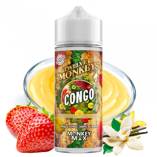Congo Cream ( Erdbeeren & Vanillecreme) - Twelve Monkeys | 100 ml "Shortfill 120 ml"
