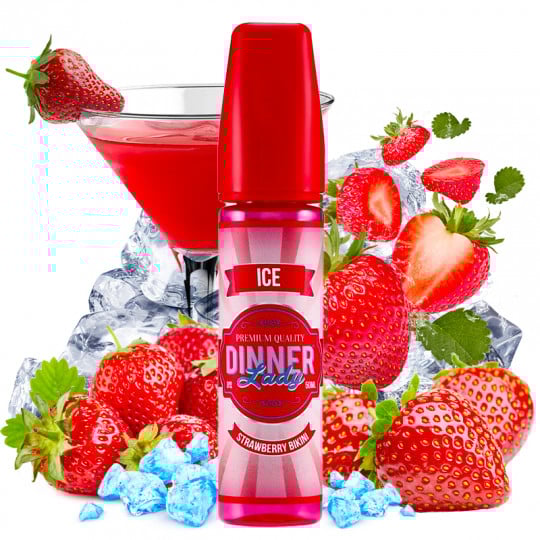 Strawberry Bikini Ice - Shortfill format - Dinner Lady | 50ml Strawberry Bikini Ice - Shortfill format - Dinner Lady | 50ml