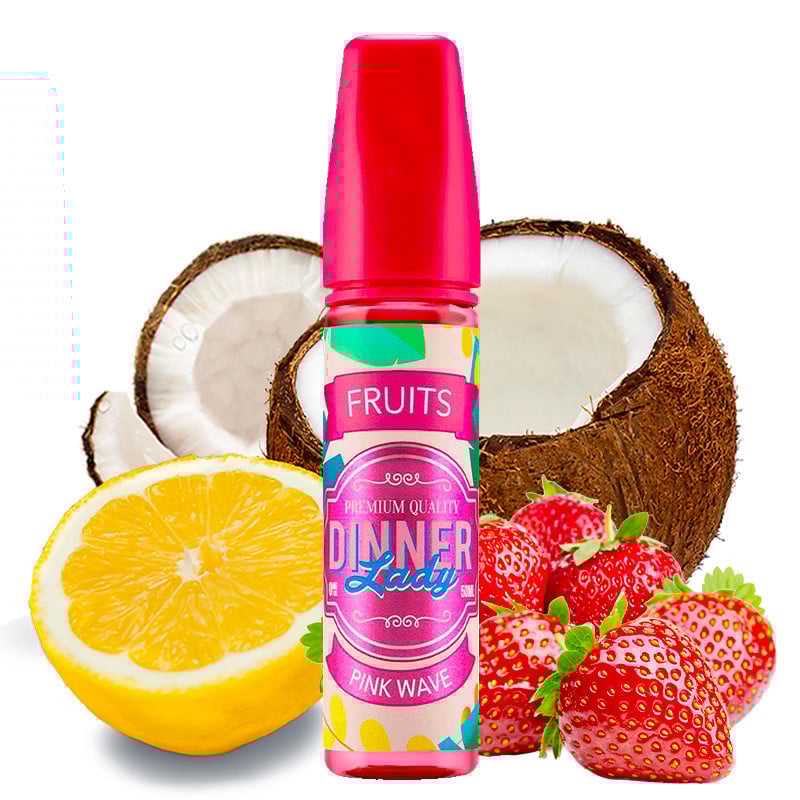 E-liquid Pink Wave (coconut, lemon and strawberry) - Dinner Lady 50 ml