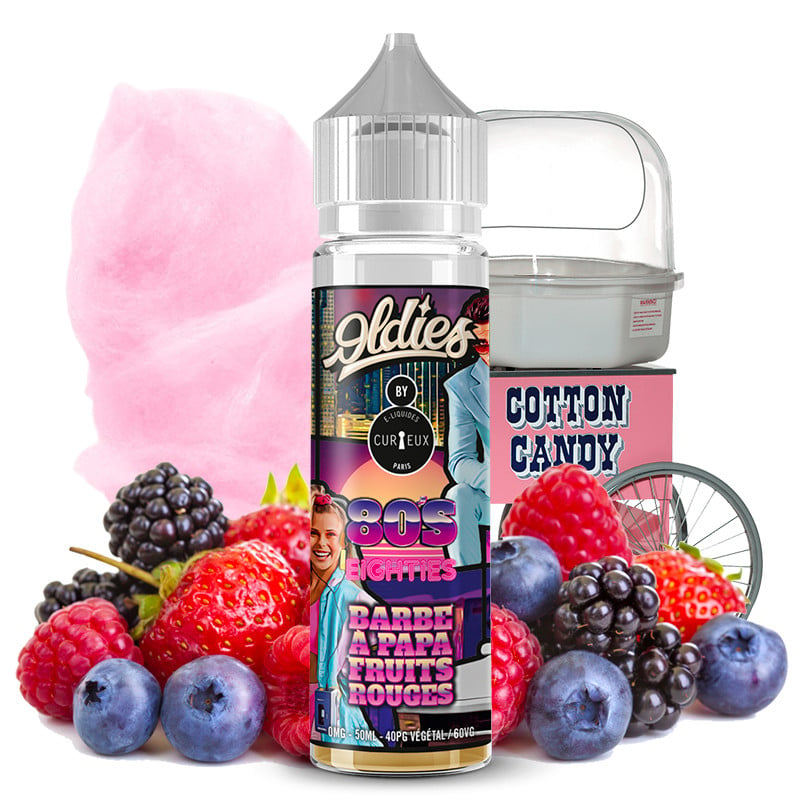 Saveur Barbe à papa fruits rouges e-liquide Eighties 80's Oldies