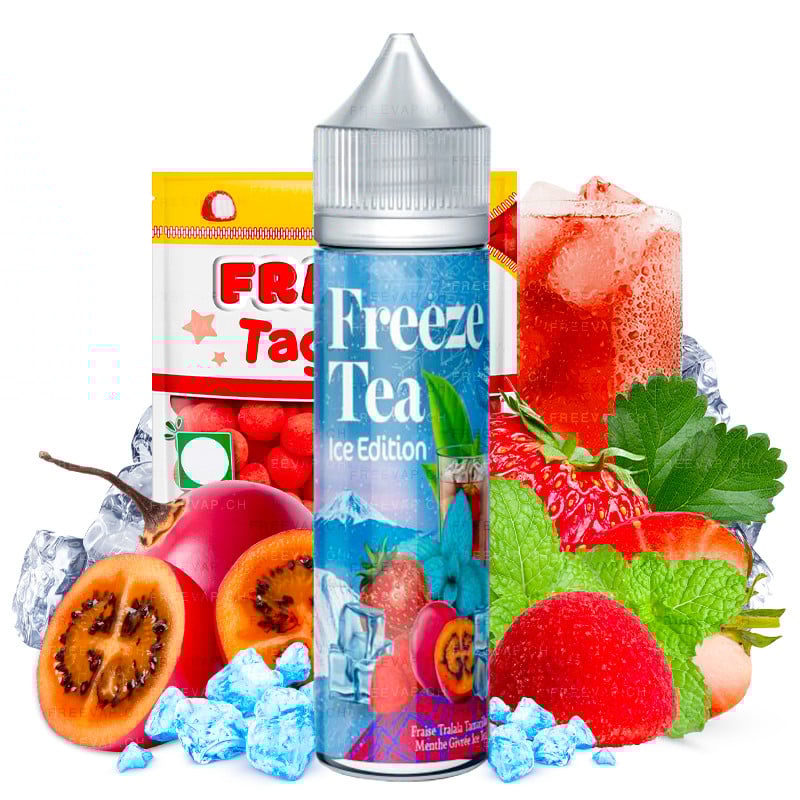 Eliquide bonbon fraise tamarillo menthe givrée ice tea 50ml Freeze tea by made in vape