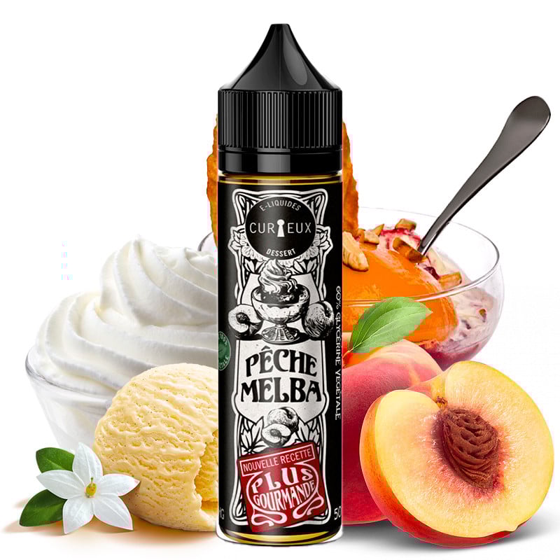 E-Liquid Pêche Melba (Eiscreme & Pfirsich) Édition Dessert by Curieux | 50ml "Shortfill 70ml"