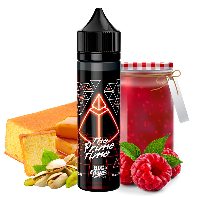 Eliquide Shortfill Big Papa The Prime Time gâteau framboise pistache 50 ml