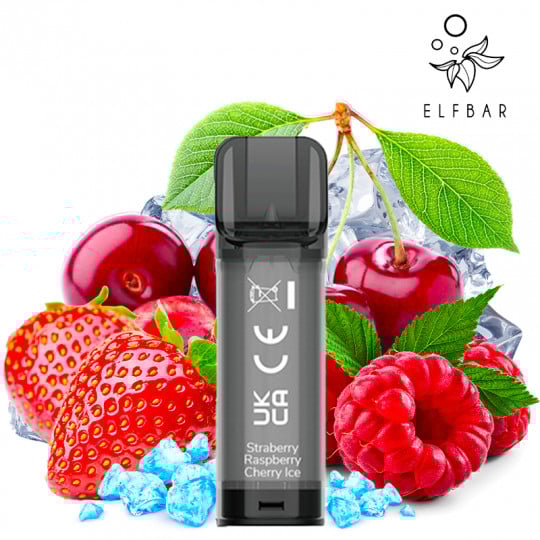 Cartridges Elfa - Strawberry Raspberry Cherry Ice - Elf bar | Pack x2