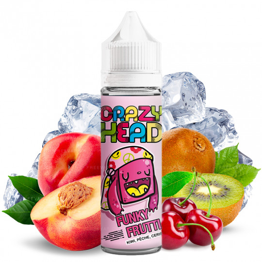 E-Liquid Funky Frutti (Pfirsich, Kiwi & Kirsche) - Crazy Head by Flavor Hit | 50 ml "Shortfill 70 ml"