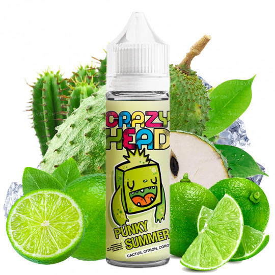 E-Liquid Punky Summer (Kaktus, Zitrone & Korossol) - Crazy Head by Flavor Hit | 50 ml "Shortfill 70 ml"