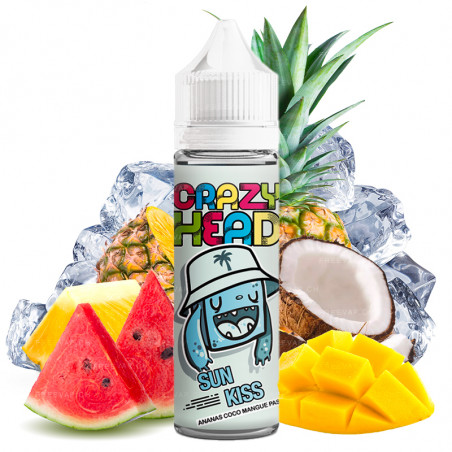 E-Liquid Sun Kiss (Ananas, Kokos, Mango & Melone) - Crazy Head by Flavor Hit | 50 ml "Shortfill 70 ml"