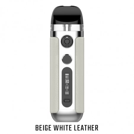 Beige White Leather