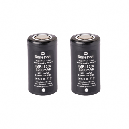 Accu 18350 1200mAh - KeepPower | Pack x2