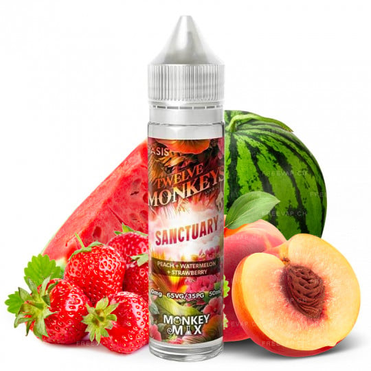 Sanctuary (Wassermelone, Erdbeere & Pfirsich) - Oasis by Twelve Monkeys | 50 ml "Shortfill 60 ml"