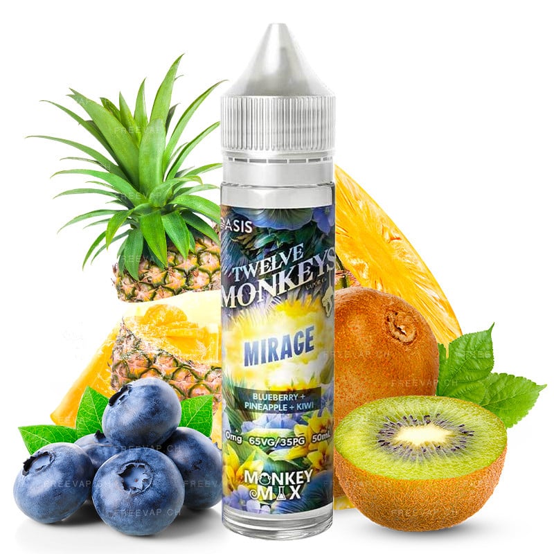 50 ml E-Liquid Mirage (Heidelbeere, Ananas & Kiwi) von Oasis by Twelve Monkeys