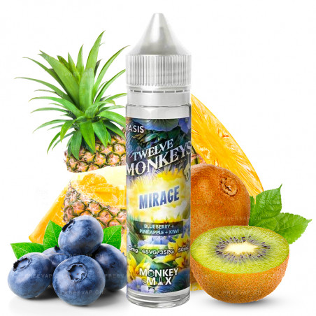 Mirage (Heidelbeere, Ananas & Kiwi) - Oasis by Twelve Monkeys | 50 ml "Shortfill 60 ml"