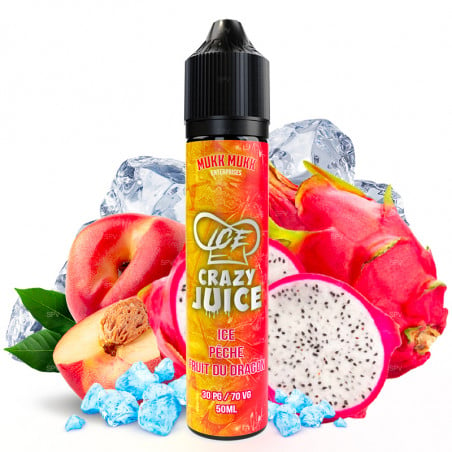 Ice Pfirsich Drachenfrucht - Shortfill Format - Ice Crazy Juice by Mukk Mukk | 50 ml in 75 ml