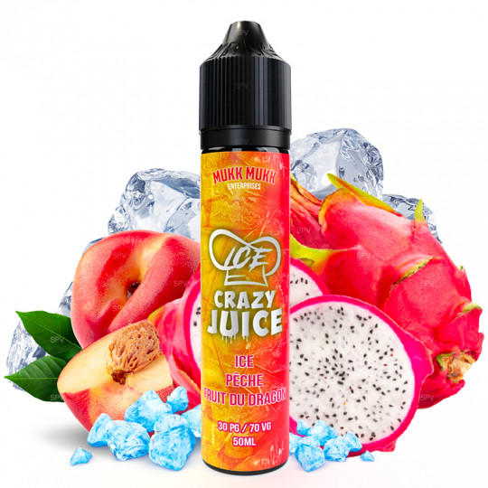 Ice Pêche Fruit du Dragon - Shortfill format - Ice Crazy Juice by Mukk Mukk | 50 ml in 75 ml
