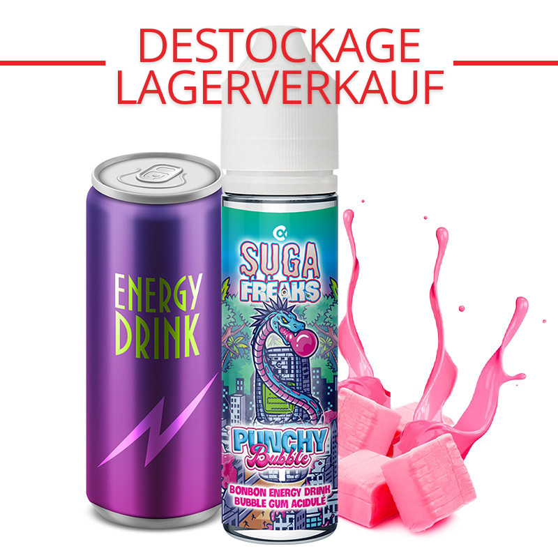 E-liquid Punchy Bubble flavours energy drink and chewing gum - Suga Freaks by Alfa - 50 ml