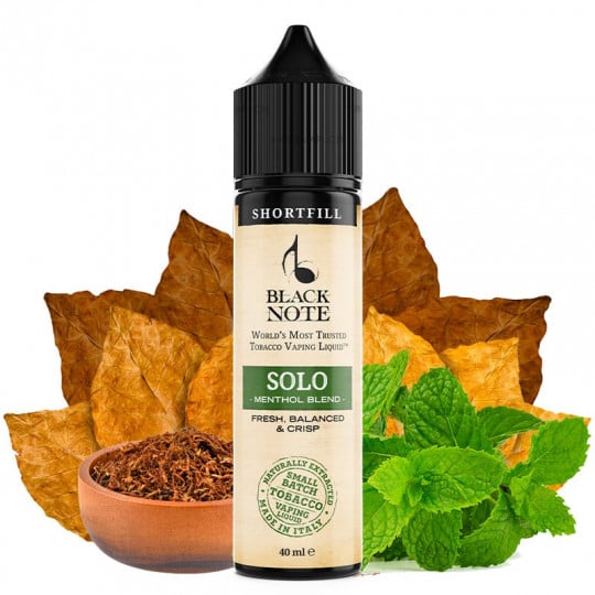 Solo (Menthol Blend) - Black Note | 40 ml "Shortfill 60 ml" Solo (Menthol Blend) - Black Note | 40 ml "Shortfill 60 ml"