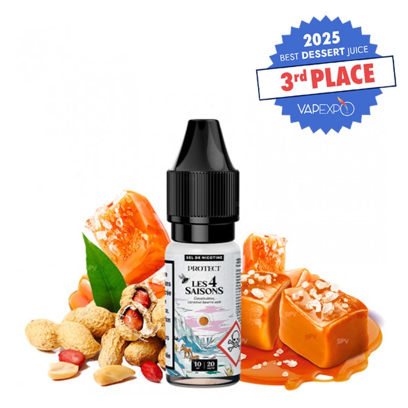 E-liquide Cacahuètes Caramel Beurre Salé (Sels de nicotine) - Hiver - Les 4 Saisons by Protect