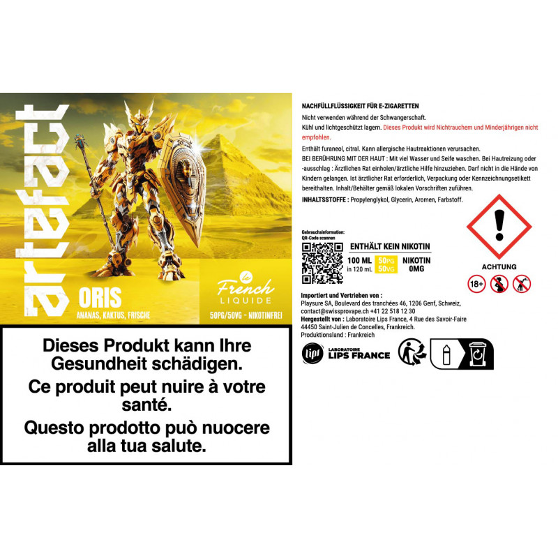 Oris - Artefact by Le French Liquide | 100 ml in 120 ml