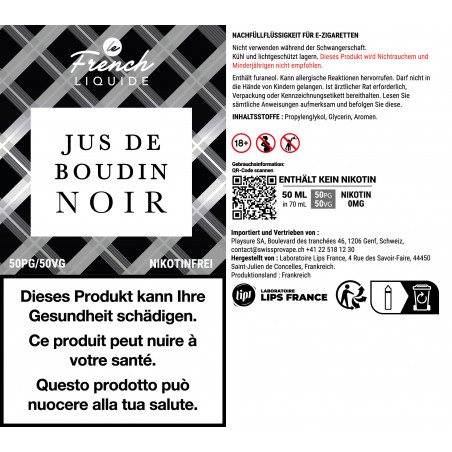 Jus de Boudin Noir - Shortfill format - Le French Liquide | 50ml