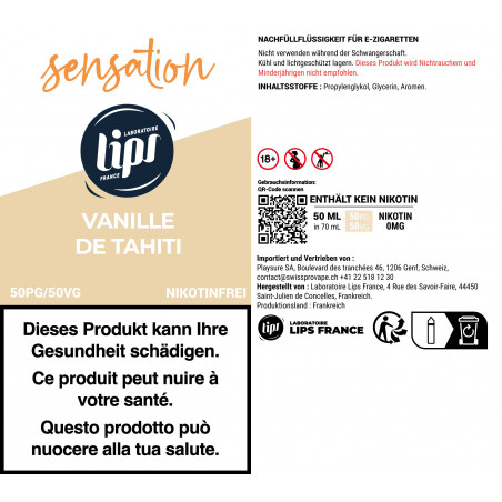 Vanilla of Tahiti - Sensation By Le French Liquide | 50 ml in 70 ml