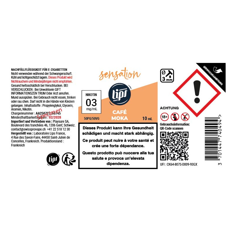 Coffee Mocha - Sensation By Le French Liquide | 10ml