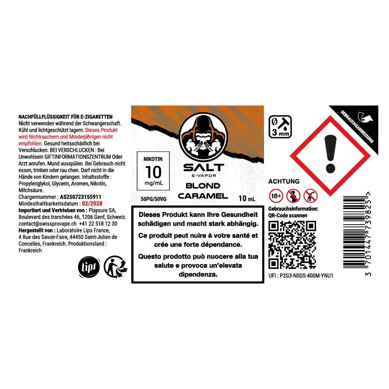 Blond Caramel - Sels de nicotine - Salt e-Vapor by Le French Liquide | 10ml