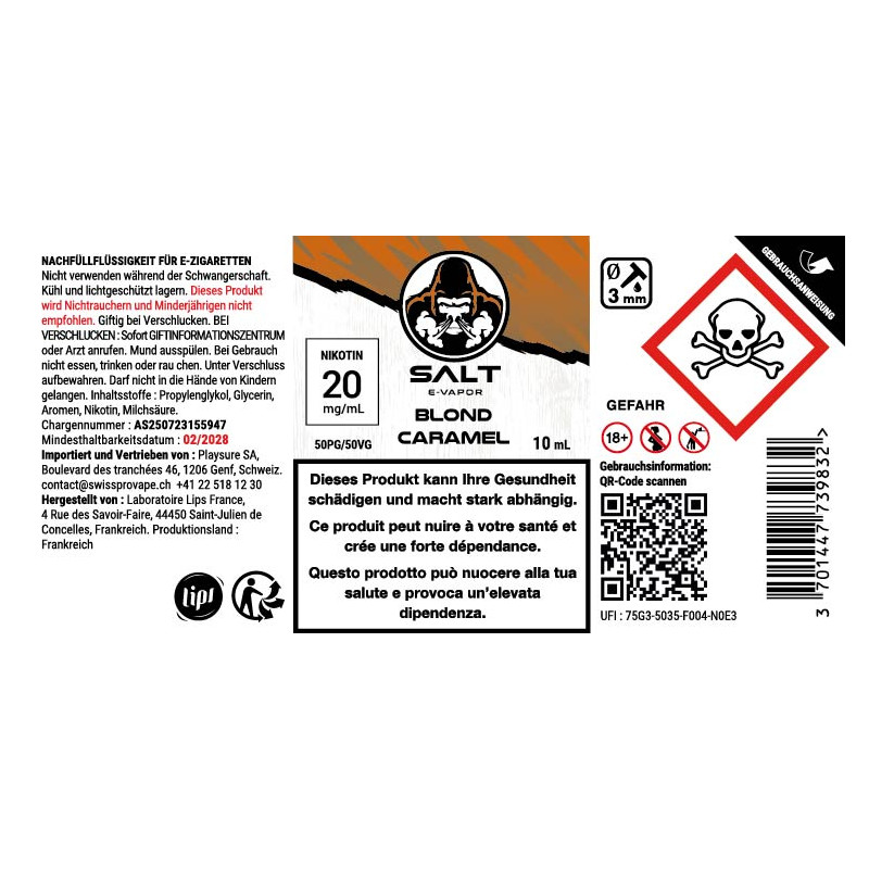 Blond Caramel - Nikotinsalz - Salt e-Vapor by Le French Liquide | 10ml