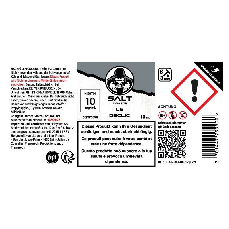 Le Déclic - Nicotinsalt - Salt e-Vapor by Le French Liquide | 10ml