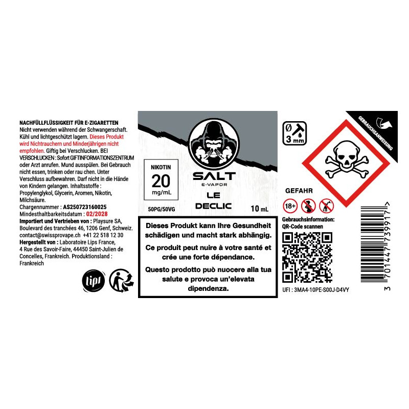 Le Déclic - Nicotinsalt - Salt e-Vapor by Le French Liquide | 10ml