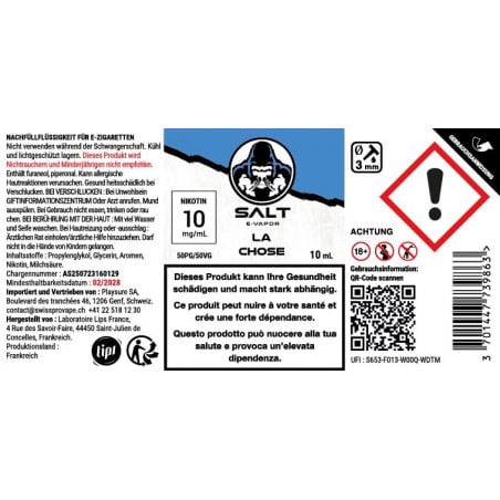 La Chose - Sels de nicotine - Salt E-Vapor | 10ml