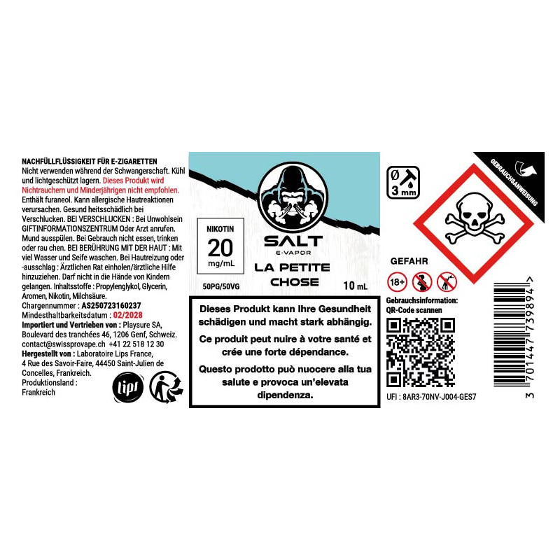 La Petite Chose - Nicotine Salts - SALT E-VAPOR | 10ml