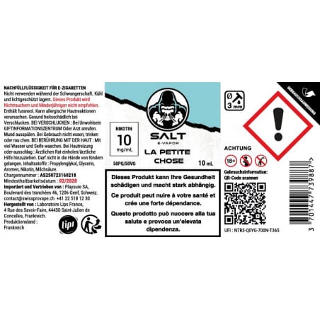 La Petite Chose - Sels de nicotine - SALT E-VAPOR | 10ml