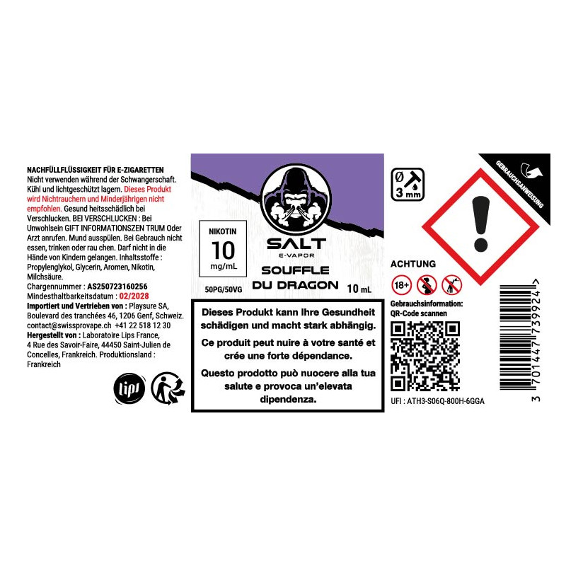 Souffle du Dragon - Nikotinsalze - SALT E-VAPOR | 10ml
