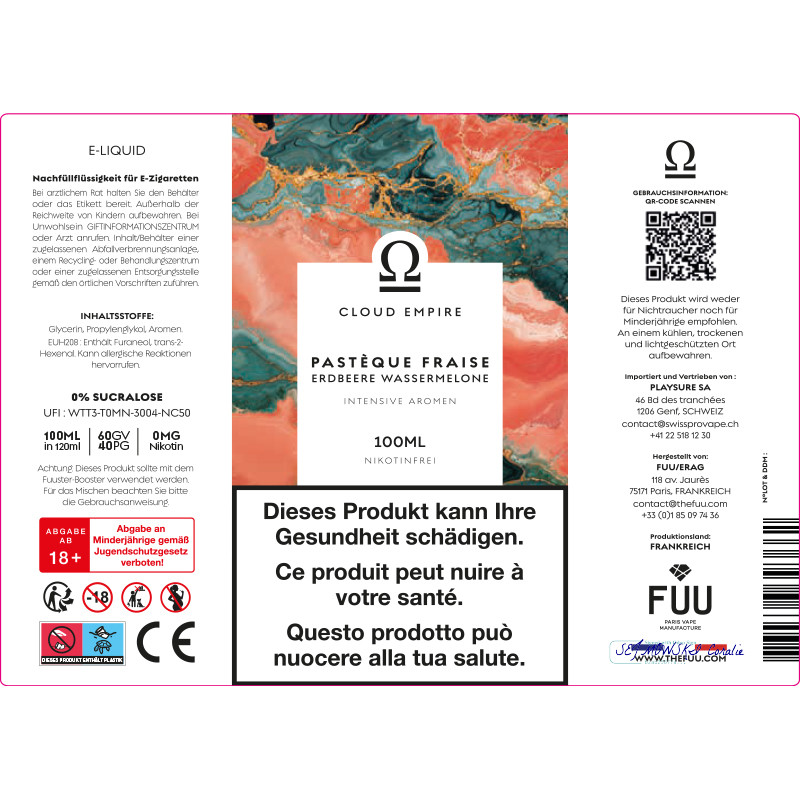 Pastèque Fraise - Cloud Empire by Fuu | 100 ml in 120 ml