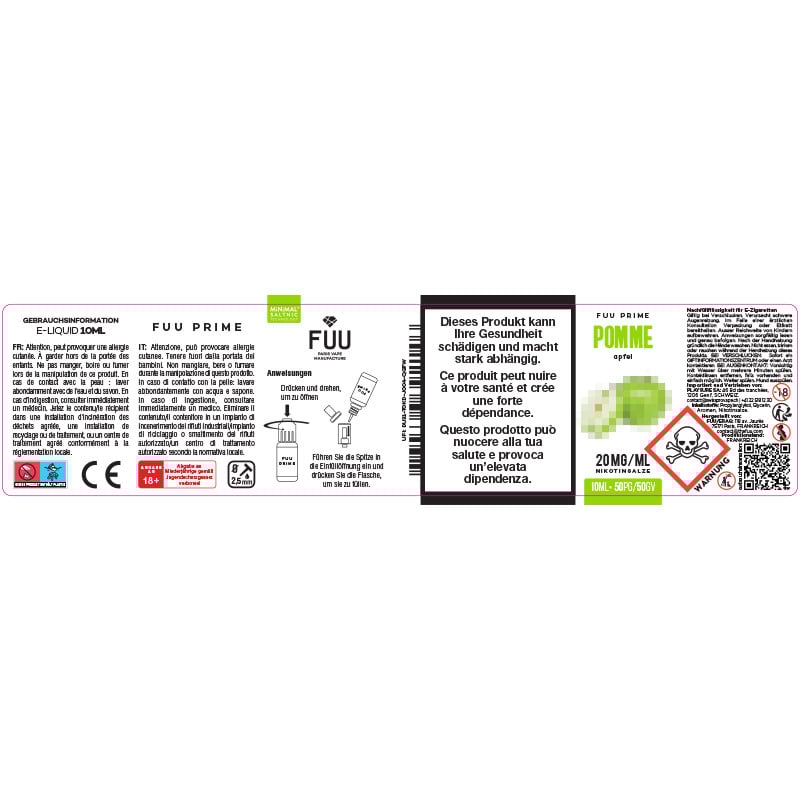 Pomme - Sels de Nicotine - Prime By The FUU | 10ml